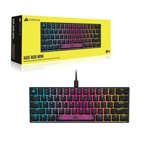 Teclado Mecánico Corsair KB K65 RGB MINI 60% CHERRY MX Red Inglés CH-9194010-NA